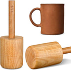 Baderke Rubberwood Ceramic Mug Mold, 3 5/8'' x 3.625'' x 3.625'', 20-22 oz, Reusable, Ideal for Home Use