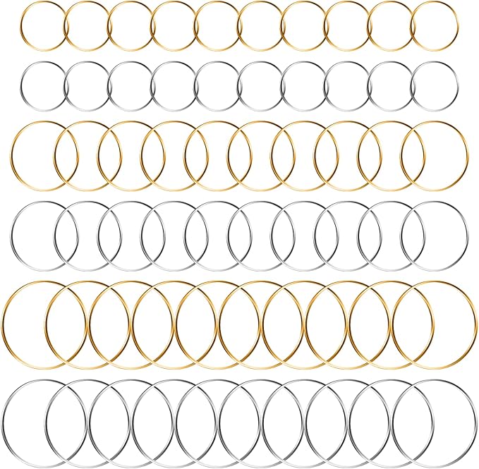 Earrings Beading Hoop Earring Finding Round Earring Circle Charms Beading Hoop for Jewelry Making DIY Crafts Art Creation Gift (203040 Round)