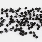 1100pcs Black 4mm Bicone Crystal Beads for Jewelry Making – Small Faceted Glass Beads for Bracelets, Earrings, Loc Sprinkles, DIY Crafts