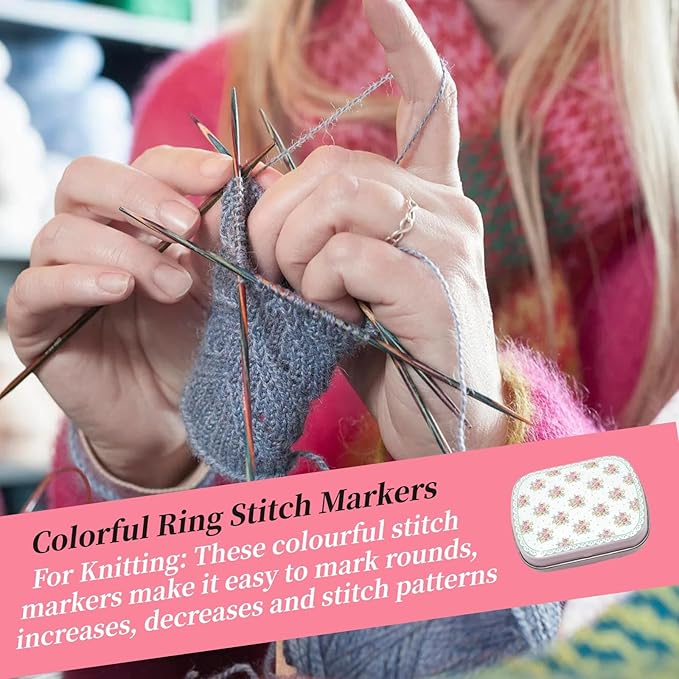 Wonafa 50 Pcs Helical-Shaped Crochet Markers Ring,Boxed Crochet Rings,Multicolor Metal Stitch Markers Knitting Stitch Markers for Sewing Knitting DIY and Handmade Crafts (Spiral-50Pcs)