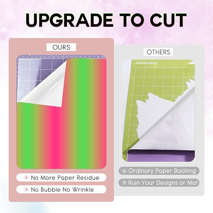 Tintnut Green Pink Permanent Vinyl - 8 Sheets 12"x10"Gradient Adhesive Self Sticker, Ombre Glossy Self Sticker Wtaer proofingVinyl Compatible with Cricut Or Silhouette