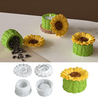 Sunflower Box Cylinder Candle & Resin Mold - Resin Casting Silicone Molds for Home Decor & Candle Making Wave Spiral Mold