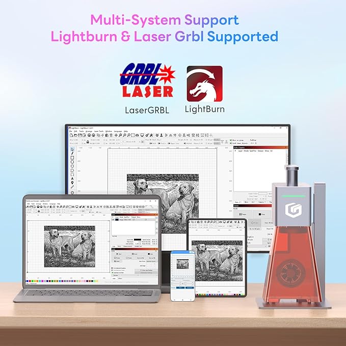 Longer Nano Pro Portable 12W Laser Engraver with Extension Kit, 5000mm/s High-Speed, Engraving Precision 0.01 * 0.01mm, DIY Engraver Tool for Wood, Acrylic, Leather, Cloth, Metal, Ceramics