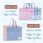 Pendancy Mesh Zipper Pouch A4 Size, Large Double Pocket Waterproof File Bag with Handle, 11x13.8 in Foldable Document Storage for Puzzle Project/Cross Stitch/Travel/Office（Advanced Green）