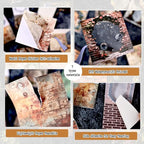 6 Small Scrapbook Sticker Books for Scrapbooking, 180 Sheets Retro Brick Wall Collage Materials- Paper PET Washi Stickers for Journaling, Junk Journal Supplies, Collage, Crafts