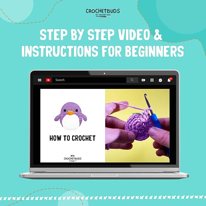 Penguin Crochet Kit | for Beginners, Couples, Date Night, Kids, Adults, Anime, & Animal Lovers | DIY Gift Kit | Instructions, Yarn, Hook, Pattern, Video & Written Tutorial | Arts & Crafts for Adults