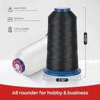 Richword Selected White Embroidery Thread 5000Y 40WT Polyester Thread 100 Colors Selected for Commercial Multi Needles and Single Needle Embroidery Machine 0401