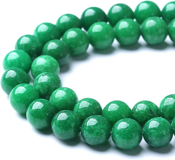10MM Blackish Green Cloudy Chalcedony Stone Beads Round Loose Beads for Jewelry Making Bracelet Necklace 72pcs 2 Strands 32"