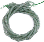 Natural Green Aventurine Spacer Beads Caps Loose Semi Gemstone for Beading Jewelry Making 6mmx3mm 38cm
