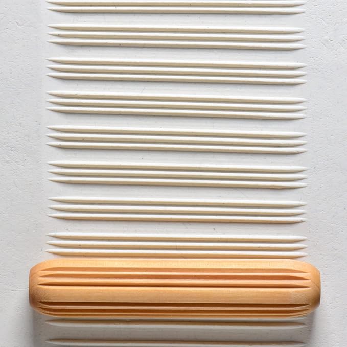 MKM Pottery Tools Wood Big Hand Rollers for Clay (BHR-96 Lines and Spaces)