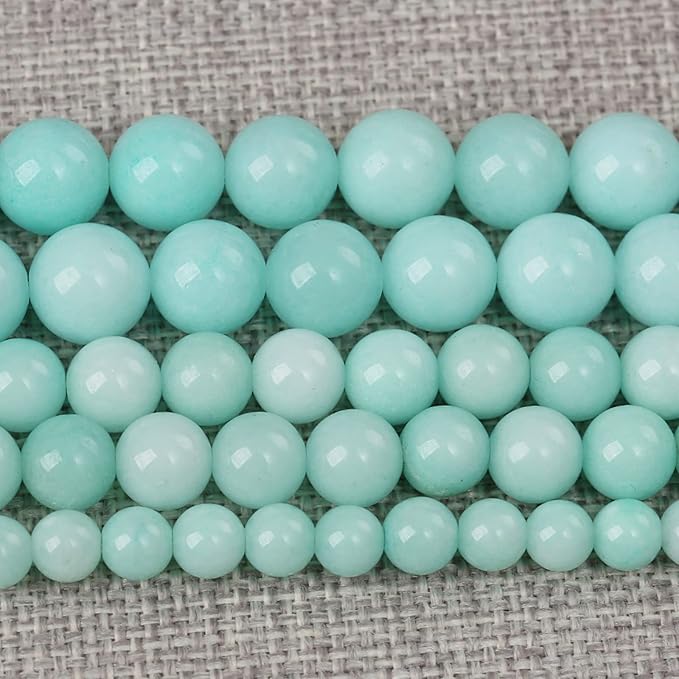 160PCS 4MM Natural Stone Amazonite Chalcedony Loose Beads for Jewelry Making DIY Bracelet Necklace 2 Strands