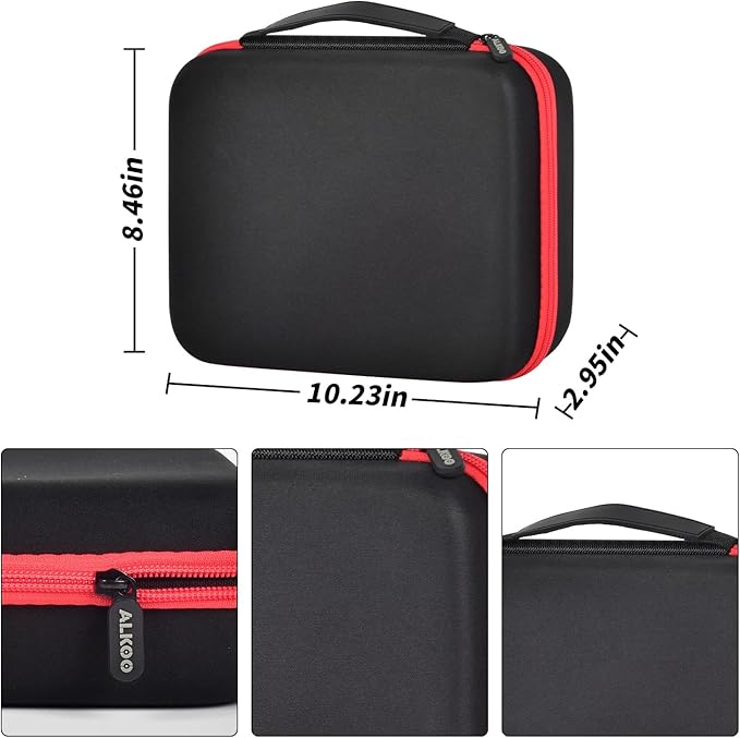 ALKOO Model Paint Storage Case for Testors Paint Set, Paints Organizer Carrying Bag Holds 42 Bottles with 9 Fine Detail Miniatures Brushes, Enamel Container, Drawing Ink Holder- Box Only (Black)