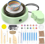 Skirfy Mini Pottery Wheel for Beginners Adults 9.5"Ceramic Machine for Kids Art Craft Glow in Dark Kits 2.2LB Air-Dry Clay,Carving Tools Adjustable Speed,Home Decor DIY Projects Birthday Gift