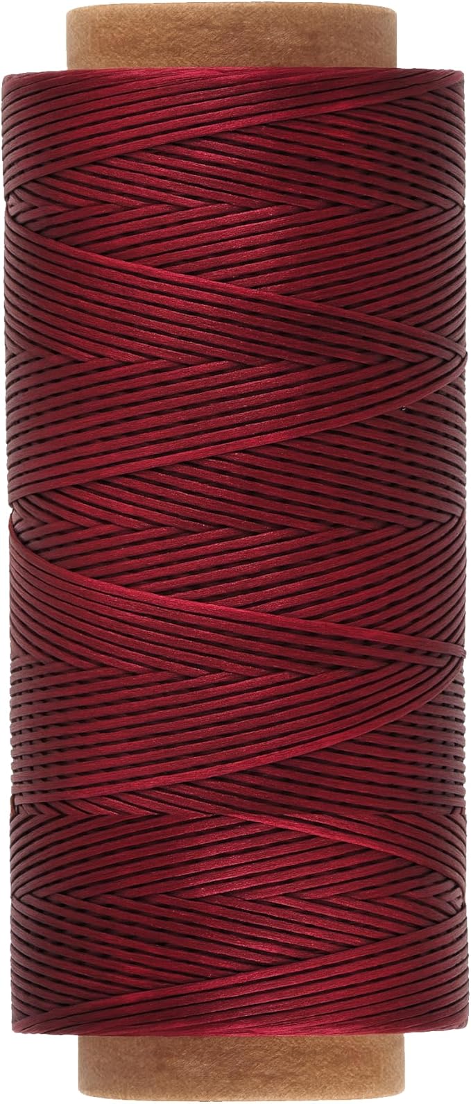 Mandala Crafts Maroon Flat Waxed Thread for Leather Sewing - 273 Yds 150D 0.8mm Polyester Leather Thread String Waxed Cord for Leatherwork, Beading, Bookbinding, Hand Stitching