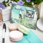 GLOBLELAND Vintage Postcard Clear Stamps Retro Postcard 5.83x8.27inch Decorative Clear Stamps Silicone Stamps for Card Making and Photo Album Decor Decoration and DIY Scrapbooking