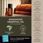 Gya Labs Rosewood Essential Oil - 0.34 Fl Oz - for Hair, Skin, Diffuser, Aromatherapy & DIY Candle Making Scent