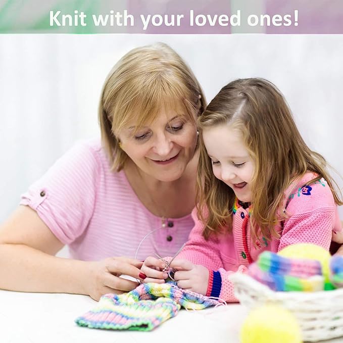 10 Acrylic Yarn Skeins,Multicolor Crochet Craft for Crocheting and Knitting,with Hooks Knitting Needles Stitch Markers,Crochet Starter Kit Beginners(650 Yard/250g)