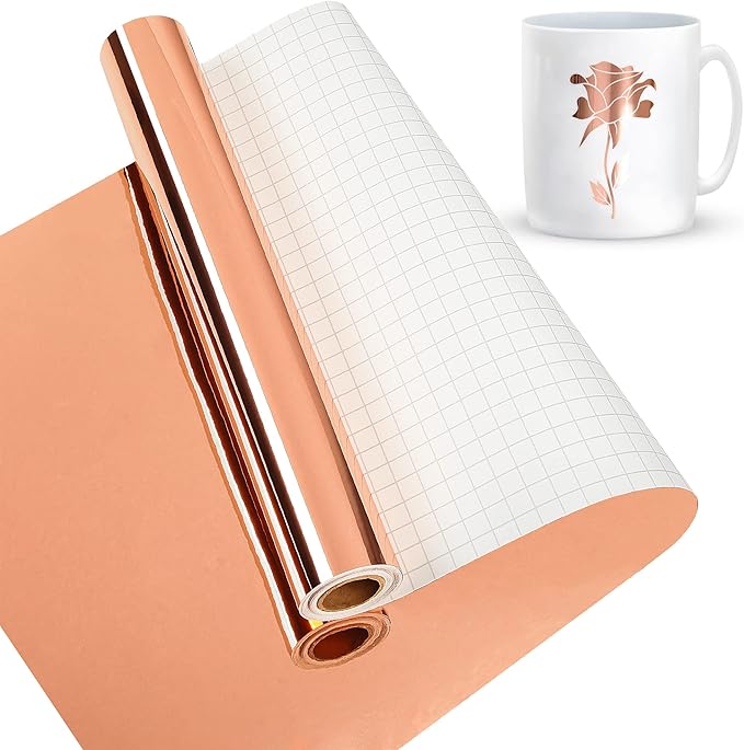 Rose Gold Permanent Vinyl Roll, Lya Vinyl 12" x 15Ft Permanent Outdoor Adhesive Vinyl Roll for Decor Sticker, Party Decoration