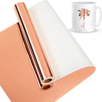 Rose Gold Permanent Vinyl Roll, Lya Vinyl 12" x 15Ft Permanent Outdoor Adhesive Vinyl Roll for Decor Sticker, Party Decoration