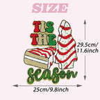 Christmas Tree Iron on Patches Chenille Embroidery Sew on Stickers Xmas Tree Applique for DIY Crafts T Shirt Clothing Jackets Backpacks Jeans Party Decorations Accessories
