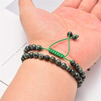 NCB 100pcs 6mm Gemstone Round Loose Beads Wholesale Natural Stone Beads with Elastic String and Beading Needle for Bracelets Jewelry Making, Stretch Unisex (Kambaba Jasper, 6mm 100Beads)