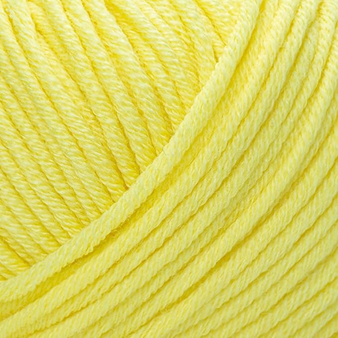 Estako Wool 98 100% Superwash Merino Wool Medium Worsted Weight Soft Knitting and Crochet Yarn 1.76 oz (50gr) 98 yds (90 m) (6365-Light Yellow)