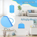 Silicone Painting Station Mat for Kids, Large Silicone Craft Mat with Handle, Silicone Art Mat with Raised Edges for Painting, Jewelry-Making and Crafts Creation, 26x16in, Blue