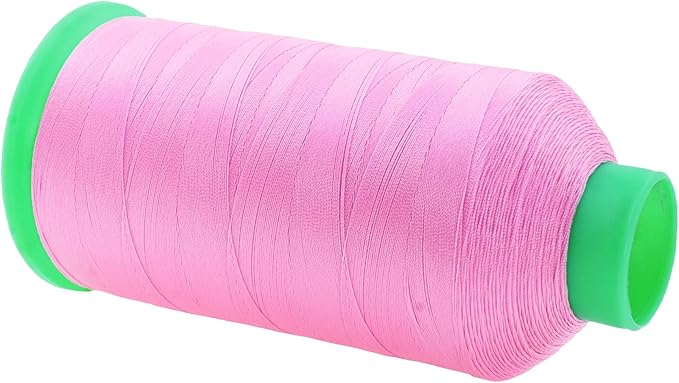 Mandala Crafts Bonded Nylon Thread - Pink Heavy Duty Sewing Threads - 1250 YDs Size 138 420D T135 Tex 135 for Leather, Jeans, Weaving, Outdoor, Marine, Upholstery