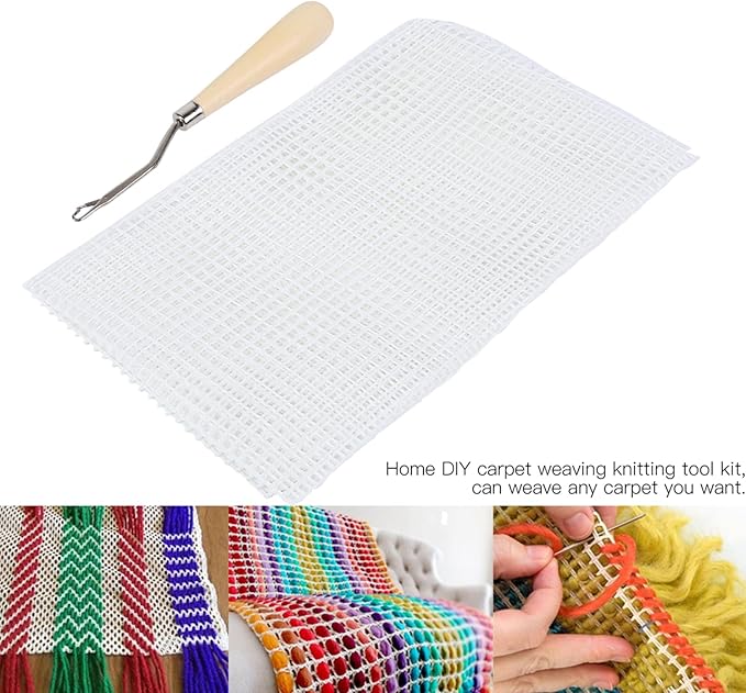 Fayelume Latch Hook Tool, Latch Hook Rug, Latch Hook Canvas Suitable for Making Pillows, Carpets, Tapestries, Sofa Cushions, Etc