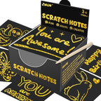 ZMLM 165 Rainbow Scratch Paper Art Crafts Mini Notes Kids Gifts 4 5 6 7 8 9 10 Years Old Girls Boys Students Teens Classroom Prizes School Supplies Birthday Party Travel Toy Activity(Gold Holographic)