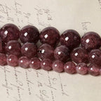 60pcs 6mm Natural Stone Beads Lepidolite Beads Energy Crystal Power Gemstone for Jewelry Making, DIY Bracelet Necklace