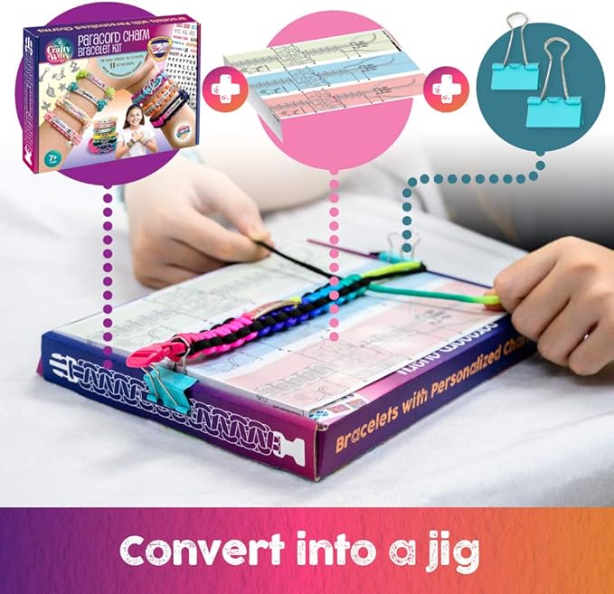 Paracord Bracelet Making Kit with Charms - Art & Craft Gift for Girls Age 8 9 10 11 12 & Teens 13 14 year old. Make Your Own Friendship & Fashion Jewelry for Birthday, Camp & Project Activity