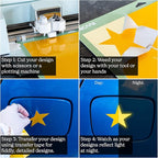 Reflective Vinyl for Cricut Joy Permanent Adhesive (12 Pack Bundle, 5.5 x 12 Inch) Light-Activated Glow in The Dark Sticker Sheets for DIY Outdoor Stickers and Decal. Safe Car Parking, Crafting, Art