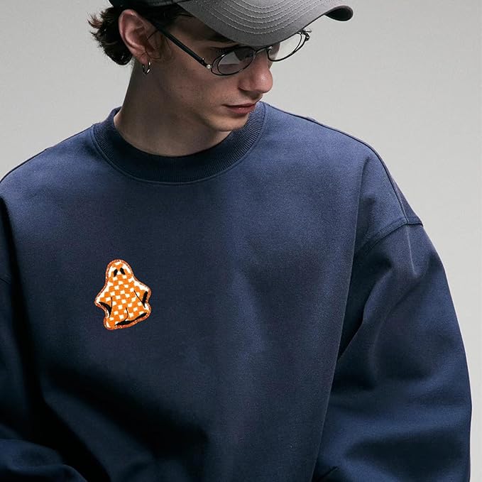 Halloween Ghost Iron on Patches 6Pcs Pumpkin Chenille Embroidery Sew on Stickers Cat Skull Plaid Applique for DIY Crafts T Shirt Clothing Jackets Backpacks Jeans Party Decorations Accessories