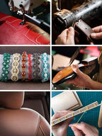 Mandala Crafts Dark Red Round Waxed Thread for Leather Sewing - 219 Yds 200M 0.45mm Polyester Leather Thread String Waxed Cord for Leatherwork, Beading, Bookbinding, Hand Stitching