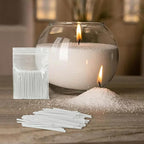 Pearled Candle Cotton Wicks 200-Pack for Sand Candles Making - 2Inch Metal-Free and Lead-Free Refill Sand Wax Wick for Candle Making DIY (White)