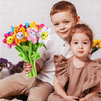 10 Pcs Plush Sunflower Flower Stuffed Bendable Stems Plush Bouquet Toy Soft Rose Flower 12.6 Inch for Christmas Classroom 2025 Mother's Day Valentines Day Girl Girlfriend Wife(10 Pcs Colorful Daisy)