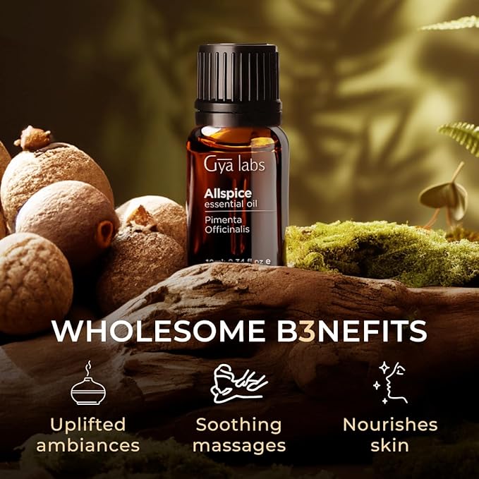 Gya Labs Allspice Essential Oil - 0.34 Fl Oz - for Hair, Skin, Diffuser, Aromatherapy & DIY Candle Making Scent