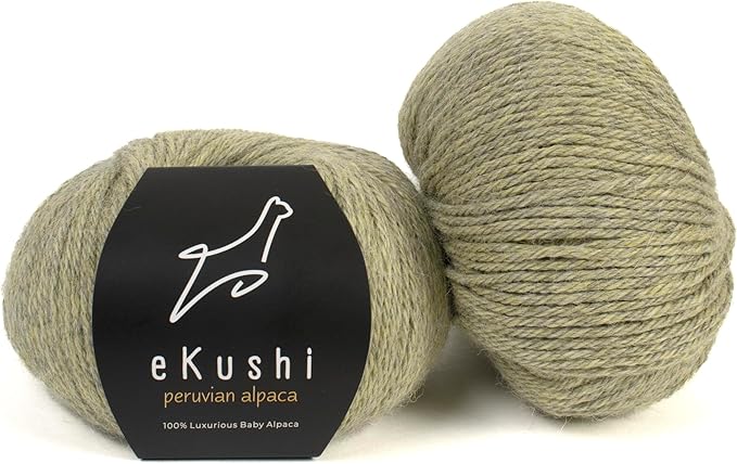 100% Baby Alpaca Yarn for Knitting & Crocheting - Set of 2 Skeins of Premium Yarn DK - Lightweight, Hypoallergenic & Thermal Peru Made - Ideal for Delicate Projects (M723 - Moss Green)
