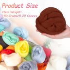 PATIKIL Wool Roving Yarn, 150G/5.3OZ Soft Felting Wool Pure Chunky Roving Yarn Bulk for Needle Felting Knitting Blanket Spinning Weaving DIY Craft, Red Brown