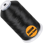 New brothread - Single Huge Spool 5000M Each Polyester Embroidery Machine Thread 40WT for Commercial and Domestic Machines - Black