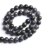 6MM 60PCS Natural Stone Black Labradorite Beads Crystal Loose Beads for Jewelry Making DIY Bracelet