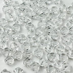 100pcs 8mm Bicone Glass Crystal Beads for Jewelry Making, Faceted Bicone Glass Spacer Beads for Bracelet Earring Necklace DIY Craft(Transparent)