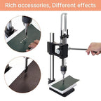 Leather Hole Puncher Hand Punching Machine Manual Press Puncher Punch Tools for DIY Craft (with Chuck, PP Plate and Aluminum Plate) (Style D)
