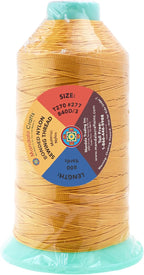 Mandala Crafts Bonded Nylon Thread Gold Heavy Duty Sewing Threads - 800 YDs Size 277 840D T270 Tex 270 Thread for Leather Jeans Weaving Outdoor Marine Upholstery Threads
