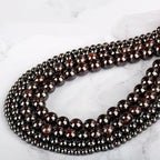 Natural Stone Genuine Stones DIY Garnet Round Beads 8mm 100pcs Beading Loose Gemstone Hole Size 1mm Charm Smooth Beads for Bracelets Necklaces Earrings (Garnet 8mm)