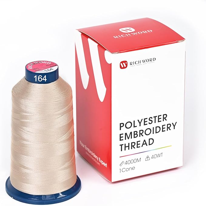 Richword Selected Brown Embroidery Thread 4000M(4374Y) 40WT Polyester Thread 100 Colors Selected for Commercial Multi Needles and Single Needle Embroidery Machine 0164