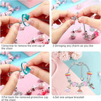 SUREHOME Jewelry Making Kit for Girls 8-12, 110 Pcs Charm Bracelet Making Kit DIY Toy Art and Crafts for Kids Ages 4-8 Birthday Christmas Gifts for Little Girls 5 6 7 9 10 11 Years Old Trendy Stuff