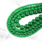 Natural Genuine Stones DIY Tiger Eye Round Spacers 4mm 200pcs Beading Loose Gemstone Hole Size 1mm Charm Smooth Beads for Bracelets Necklaces Earrings (Green Jade 4mm)