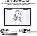 A2 Light Pad Super Thin 7mm Portable Stepless Dimmable Brightness Large Light Box Copy Board for Diamond Painting Weeding Vinyl with 2 Multi-Functional Clips 12V 2A Adapter (23.7''x15.8'')
